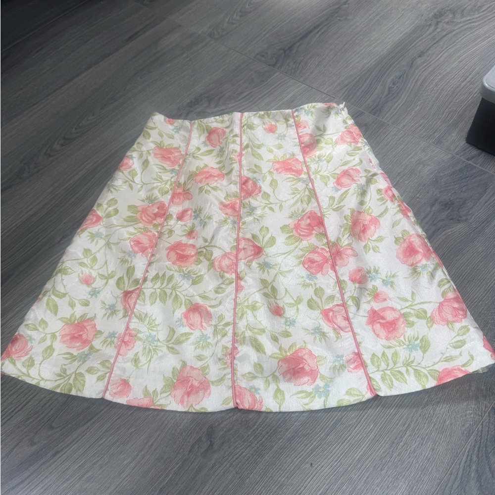 Floral Mini Skirt in Pink and Green